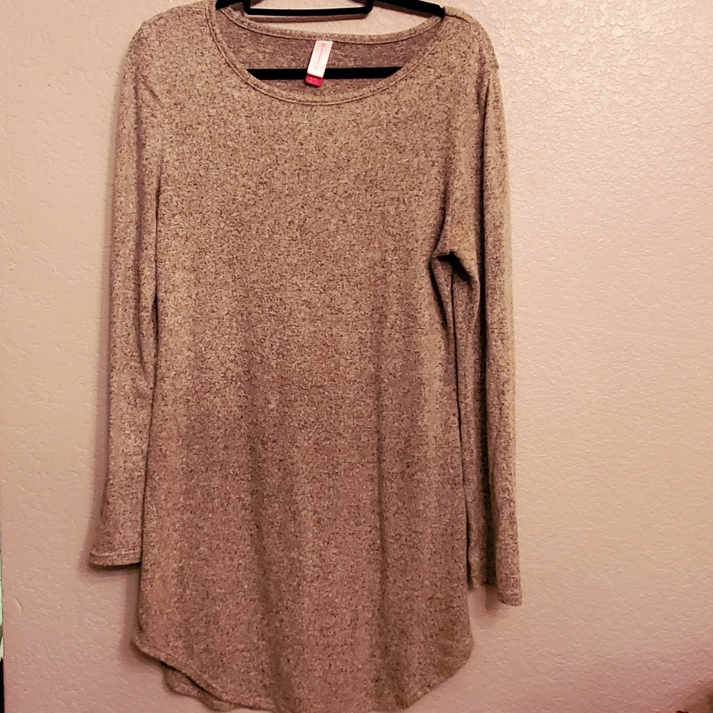 No Boundaries heathered gray sweater dress